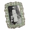 NIKKY HOME Decorative Vintage Metal Pearl 4 by 6 Inch Jeweled Photo Frame Antique Green