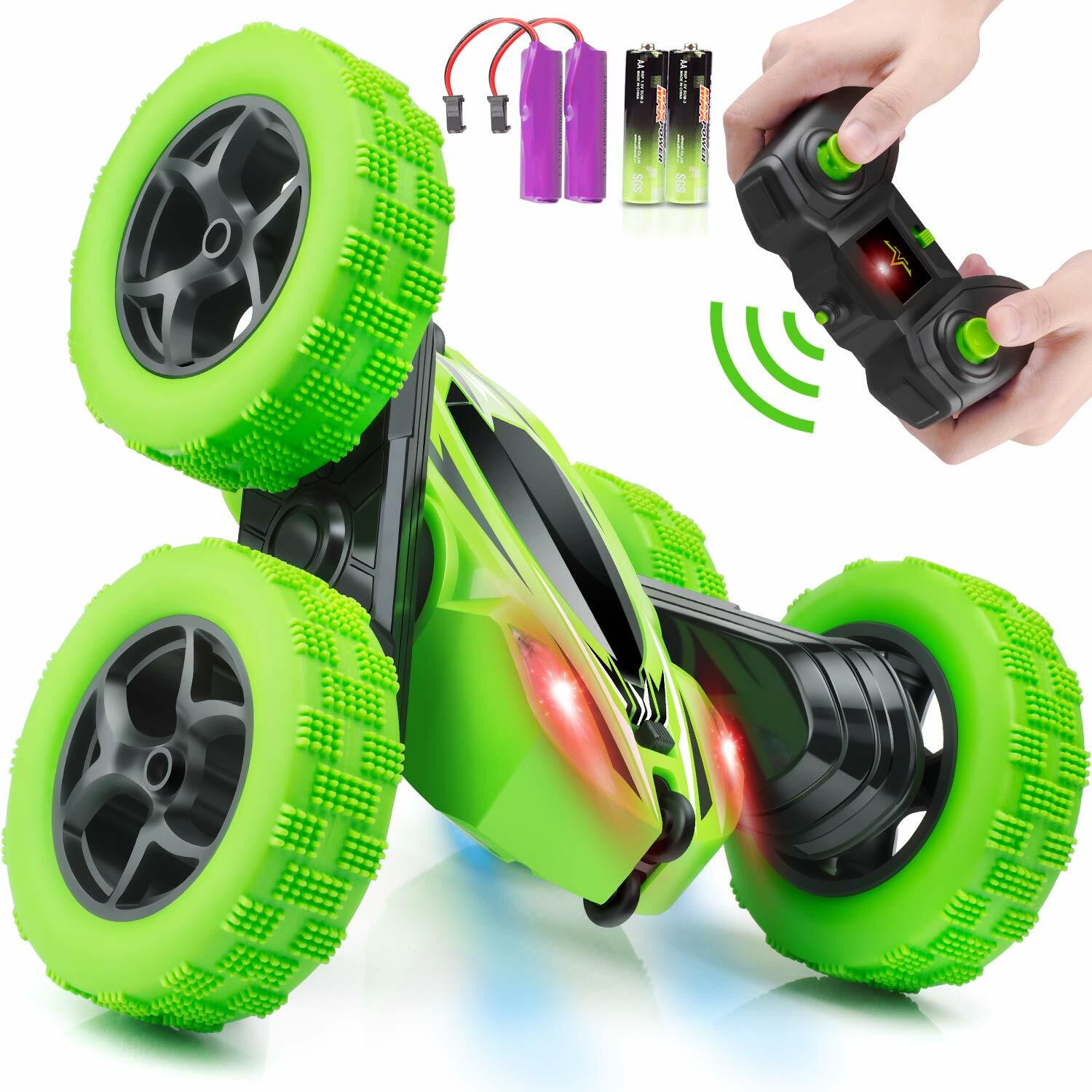 RC Cars Stunt Car Toy Kids Toy Cars for Boys & Girls Birthday Amicool 4WD 2.4Ghz Remote Control Car Double Sided Rotating Vehicles 360° Flips 