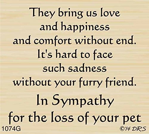 Furry Friend Sympathy Greeting Rubber Stamp by DRS Designs