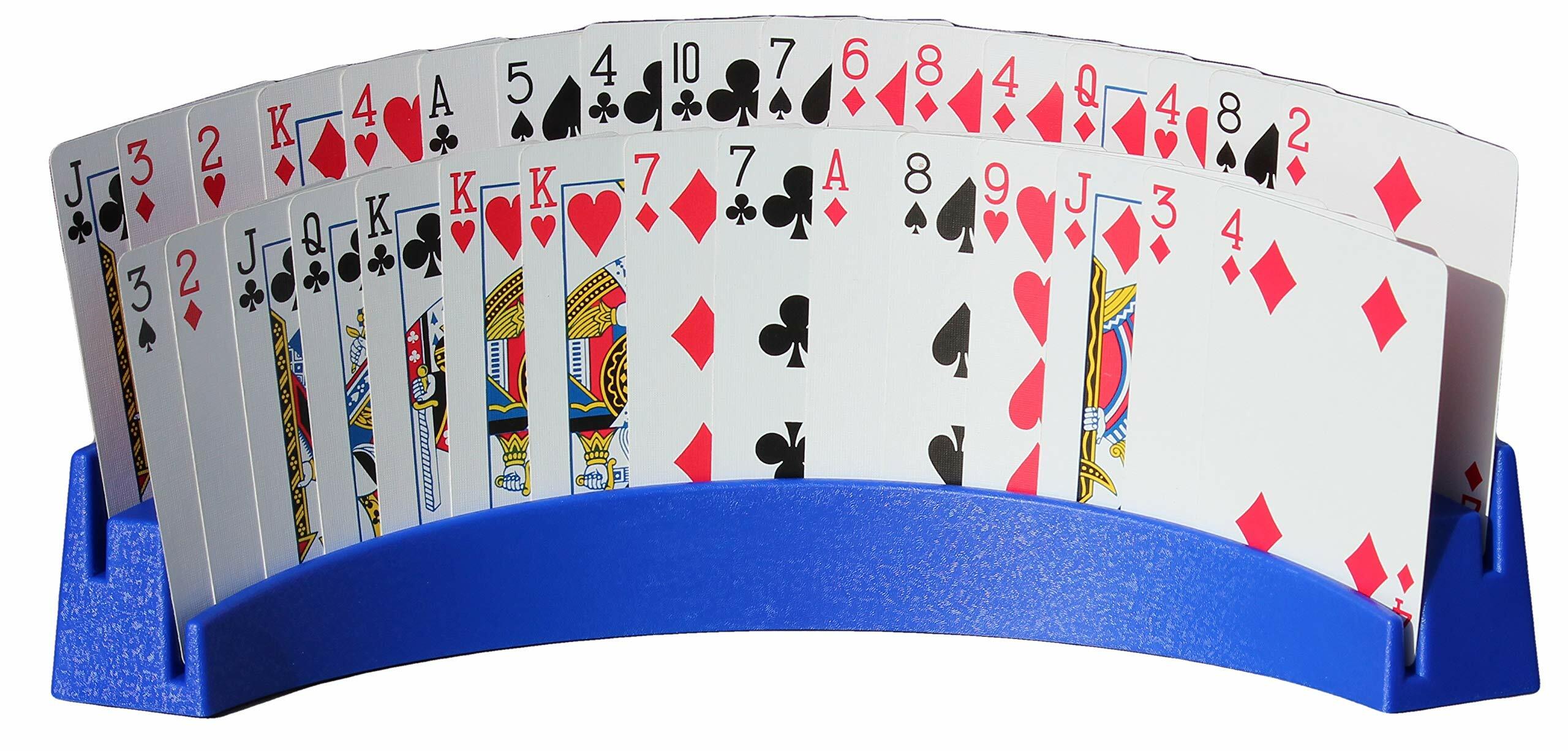 Twin Tier Premier Playing Card Holder 12 1/2 x 4 1/2 x 2 1/4 - Holds Up to 32 Playing Cards Easily Made in The USA Set of 2 Stack for Storage 