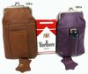 Leather Cigarette Case 1 Pair 2 Color/Size Genuine Soft Purple 100s + Brown for 120s